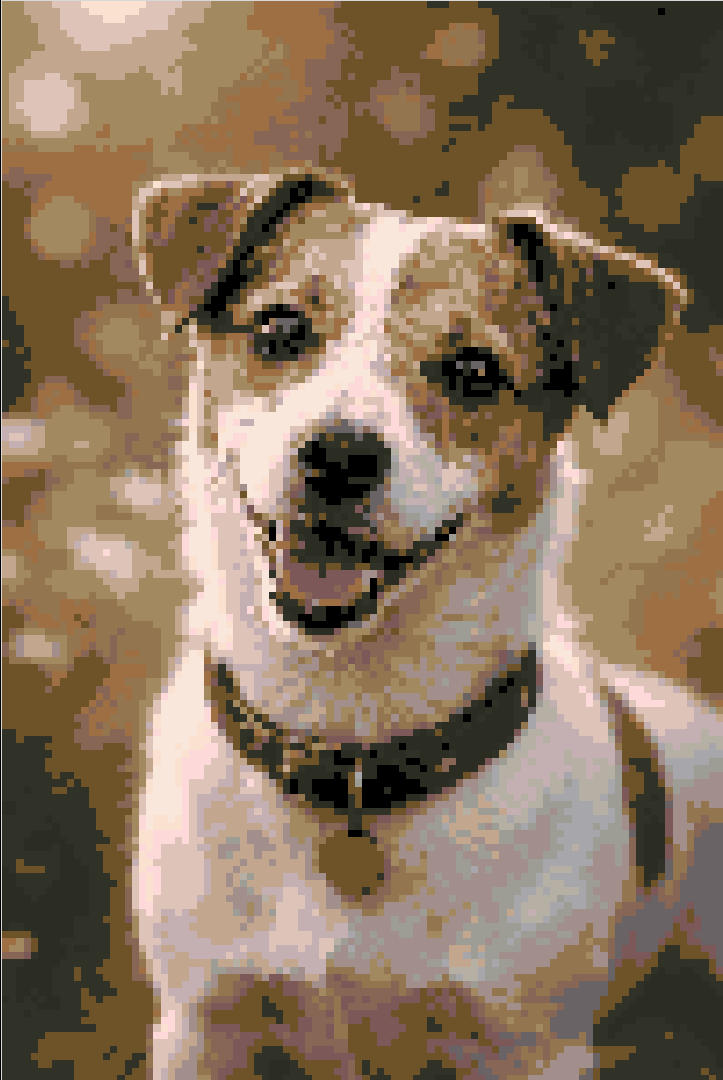 Cross stitch pattern converted with another tool showing less accurate colours